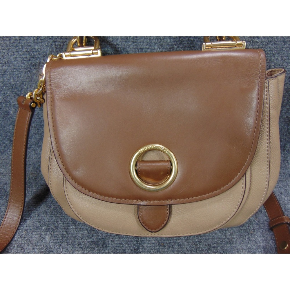 Michael Kors Hamilton Traveler Crossbody Brown Leather‎ Turnlock Bag 30F3AWHM2T - Picture 2 of 16